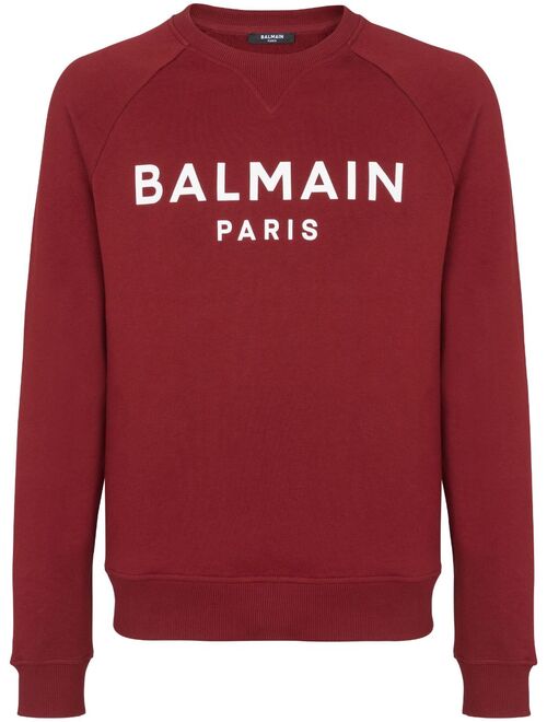 Balmain logo-print organic cotton sweatshirt