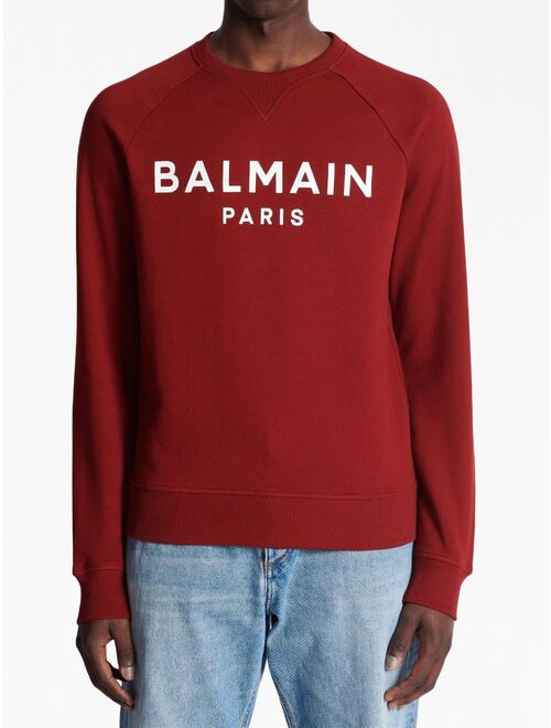 Balmain logo-print organic cotton sweatshirt