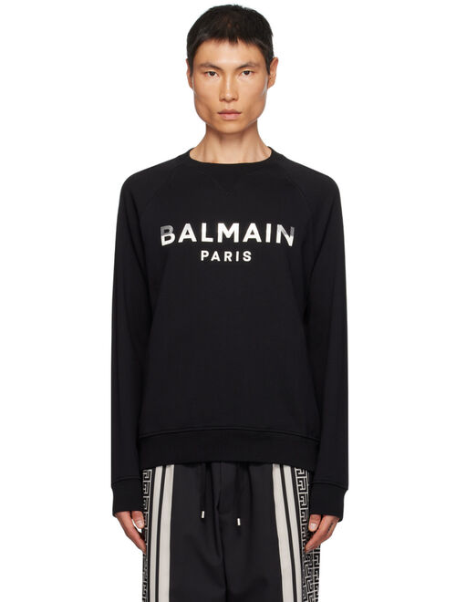 BALMAIN Black Print Sweatshirt