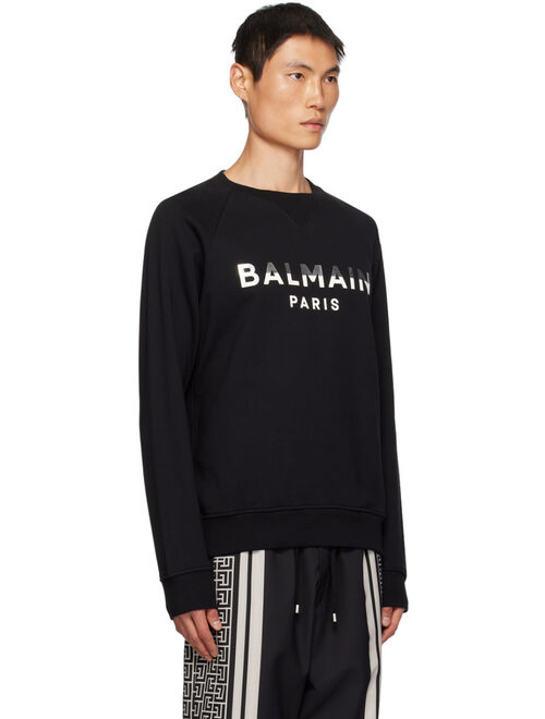 BALMAIN Black Print Sweatshirt