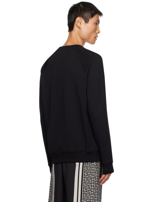 BALMAIN Black Print Sweatshirt