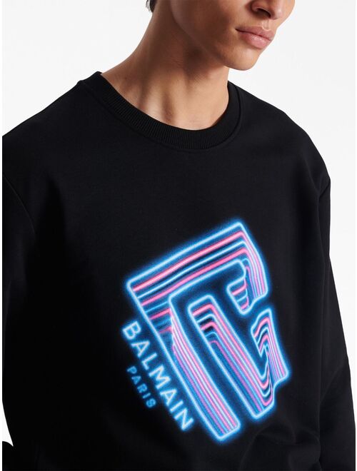 Balmain logo-print cotton sweatshirt