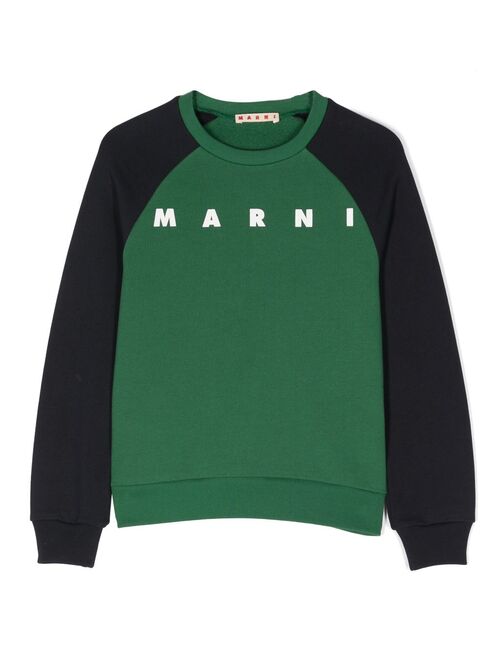 Marni Kids colour-block cotton sweatshirt