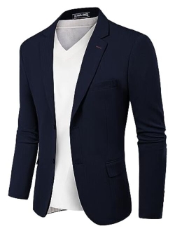 Mens Blazer Jacket Casual Herringbone Suit Jacket 2 Buttons Sports Coats for Wedding