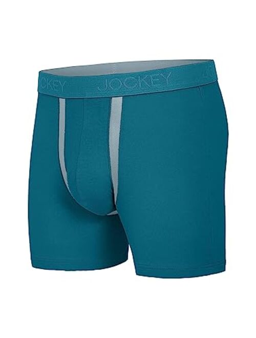 Jockey Men's Underwear Chafe Proof Pouch Cotton Stretch 6" Boxer Brief