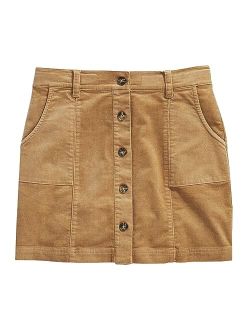 Girls' Corduroy Button-Front Skirt
