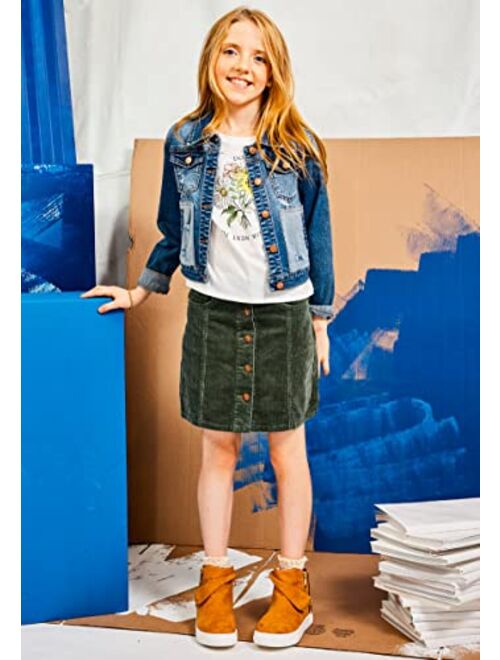 KIDPIK Girls Corudroy Mini Skirt Button Front, Size: 4-16