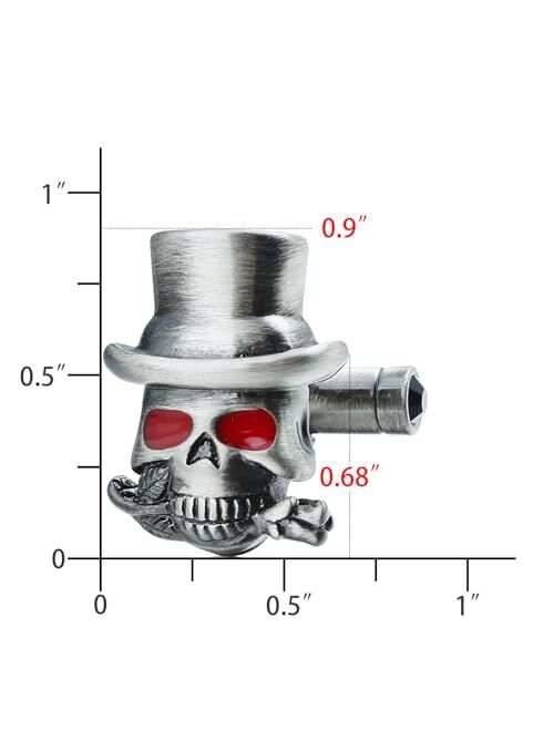 Hawson Sillver Tone Halloween Gentleman's red eye socket skull Cufflinks For Men With Gift Box.