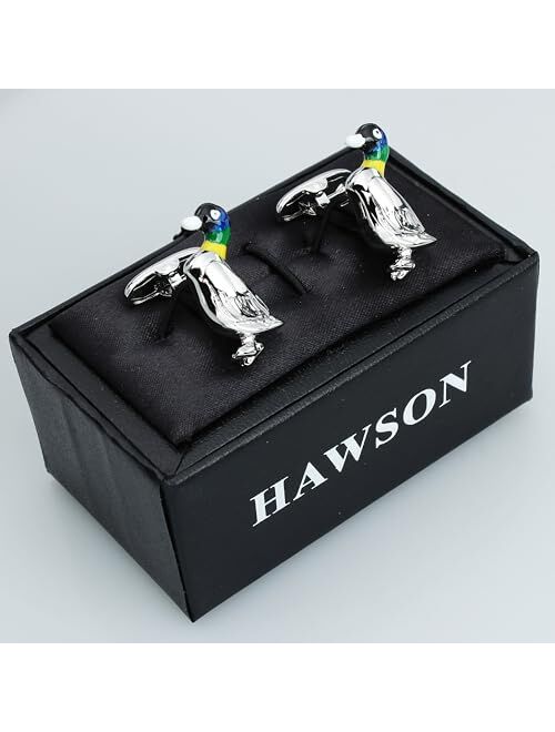 Hawson Silver Tone Duck Cufflinks For Men With Gift Box