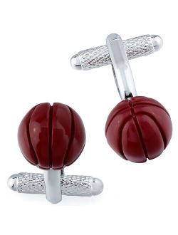 Hawson 3D Red Basketball Men's Cuff links With Gift Box.
