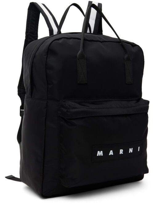 MARNI Kids Black Logo Backpack