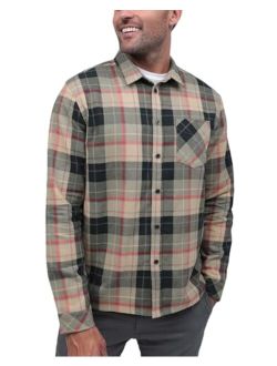 INTO THE AM Men's Long Sleeve Flannel Shirts - Casual Button Down Regular Fit S - 4XL