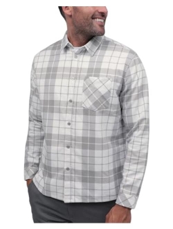 INTO THE AM Men's Long Sleeve Flannel Shirts - Casual Button Down Regular Fit S - 4XL