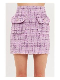 Women's Tonal Boucle Tweed Skirt