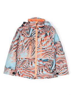 Kids Jempi-Ski abstract-print hooded jacket