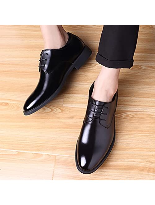 Glonalnt Mens Dress Shoes Modern Classic Slip On Oxfords Formal Casual Business Wedding Work Lace-ups, US Size 4-14