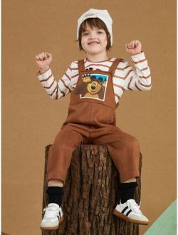 X Masha and The Bear Young Boy 1pc Cartoon Graphic Overall Jumpsuit
