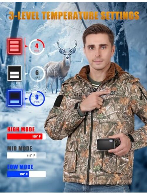 Gohero Unisex Lightweight Heated Hunting Jacket for Men and Women - Heating Hunter's Jacket with 10000mAh Large Capacity Battery