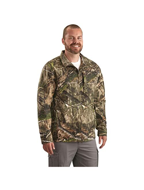 Guide Gear Men's Stretch Canvas Camo Hunting Jacket Hunt Outerwear Hunting Gear Apparel Clothing