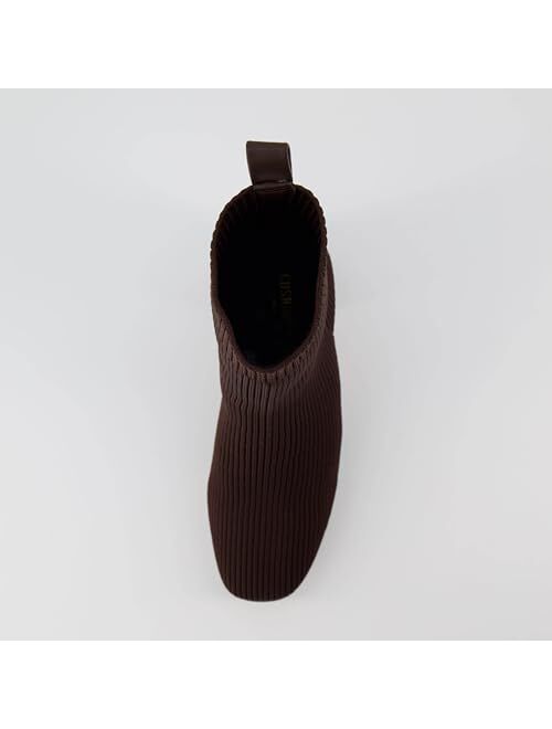 CUSHIONAIRE Women's Bancroft Stretch platform heel boot +Memory Foam, Wide Widths Available