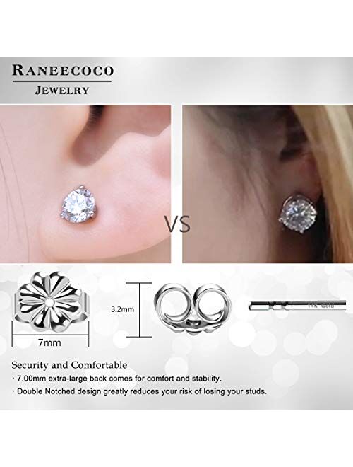 Raneecoco "STUNNING FLAME" 18K Gold Plated Silver Brilliant Cut Simulated Diamond Cubic Zirconia Stud Earrings