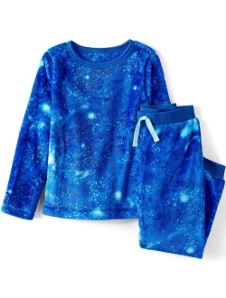 Kids Girls Long Sleeve Plush Fleece Pajama Set