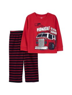 carters Toddler Carter's Firetruck Fleece Top & Bottoms Pajama Set