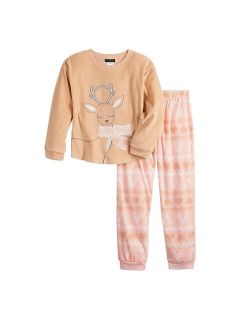 Girls 4-12 Cuddl Duds Critter Top & Bottoms Pajama Set