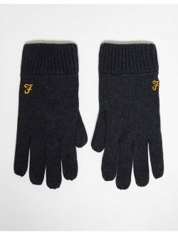 Farah logo gloves in gray