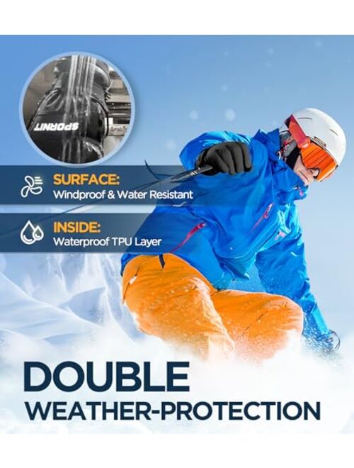 SPORNIT -20 Winter Gloves for Extreme Cold Weather with 3M Premium Insulation, 5-Layer Fabric Warm Snow Ski Gloves for Men Women, Windproof & Waterproof Thermal Gloves To