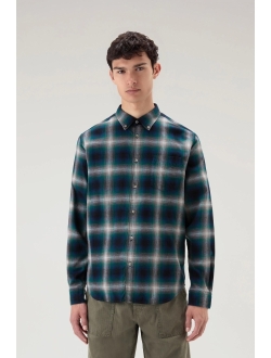 Madras plaid-check flannel shirt