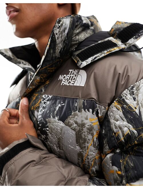 The North Face himalayan baltoro down jacket in black and white