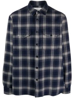 plaid-check flannel shirt