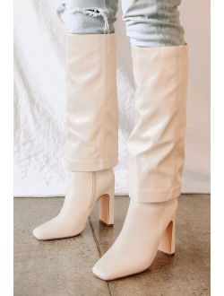 Lorlia Almond Square Toe Knee High Boots