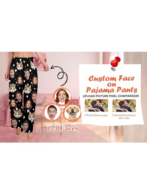 YESCUSTOM Custom Face Pajama Pants for Women and Man Personalized Pajama Trousers with Photo Customized Gifts for Her Him