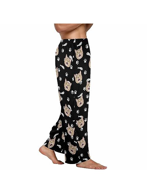 FunStudio Custom Face Pajama Pants with Picture Personalized Photo PJ Bottoms Customized Gifts for Men Women