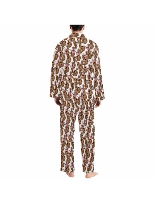 MyPupSocks Custom Face Pajamas for Men, Personalized Sleepwear Sets S-2XL