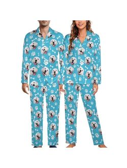 Bcaggucn Custom Face Pajamas Set, Personalized Family Pjs Matching Sets with Photo Sleepwear Gift for Women Men Christmas
