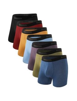 BAMBOO COOL Mens Boxer Briefs 3D-Pouch Soft Breathable Multiple Colors Underwear for Men 7 Pack