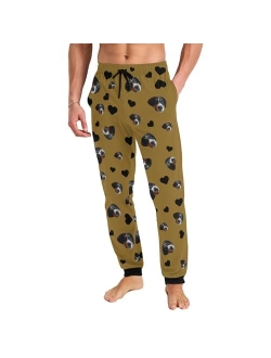 Zaacustom Photo Face Personalized Pajama Pants Men Casual Sleepwear Custom Pj Pants Bottoms Customized Gift for Husband Boyfriend Dad