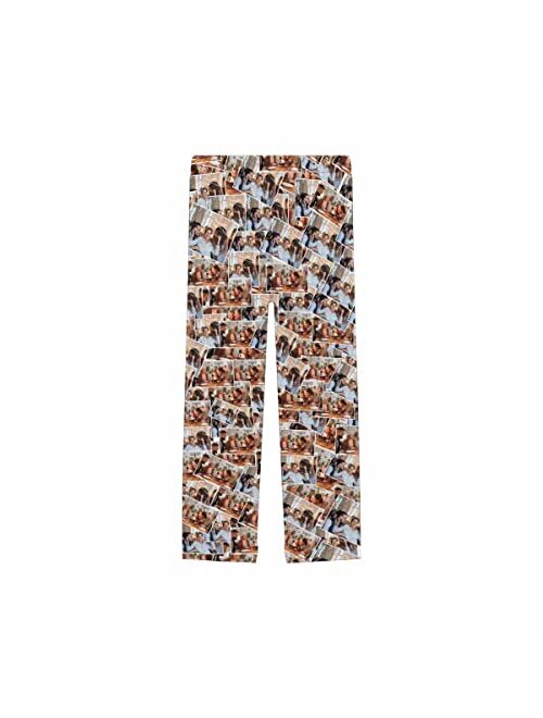 D-Story Personalized Photo Face Pajamas Pants for Women Custom Collage Memory Image Print Pj Bottoms Gift Women 1-6 Photos