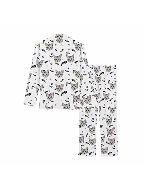 MyPupSocks Custom Pet Face Pajamas for Women Set, Personalized Photo Long Sleepwear XS-XXL
