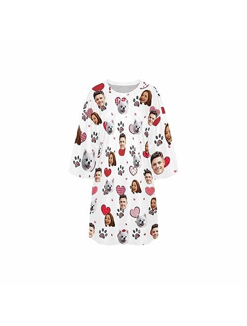 M YESCUSTOM Custom Pajama Sets with Face Personalized Customized Photo Sleepwear PJS for Women Cami Top and Shorts Two Piece
