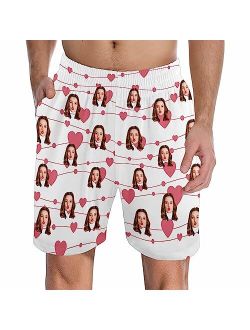 Artsadd Custom Face Pajama Pants Personalized Pajama Shorts for Men, Men's Pajama Bottoms with Photo, Mens Shorts PJ Pants