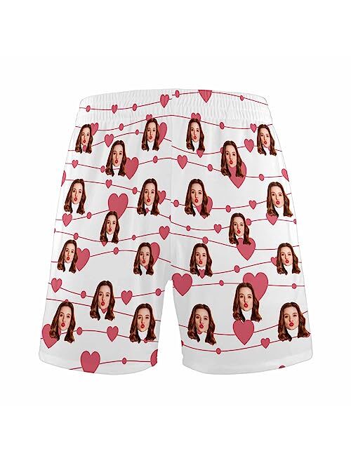 Artsadd Custom Face Pajama Pants Personalized Pajama Shorts for Men, Men's Pajama Bottoms with Photo, Mens Shorts PJ Pants