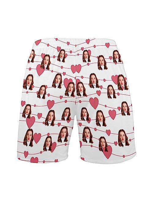 Artsadd Custom Face Pajama Pants Personalized Pajama Shorts for Men, Men's Pajama Bottoms with Photo, Mens Shorts PJ Pants