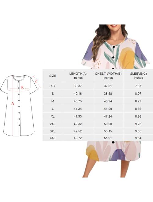 Artsadd Custom Face Sleepwear for Women Personalized Photo Pajama Dress Women's Nightshirt Sleepshirt Loungewear Nightgown