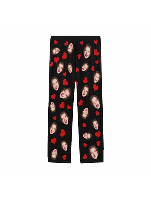 Interestprint Personalized Pajama Pants for Men Custom Face Photo Pet Pajamas Bottoms Christmas Pajamas Gift