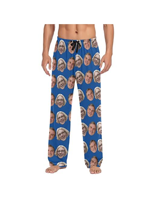 Gaireg Custom Image Mens Pajama Pants with Pockets, Sleep Lounge Pant, Drawstring Design PJ Bottoms (S-XXL)