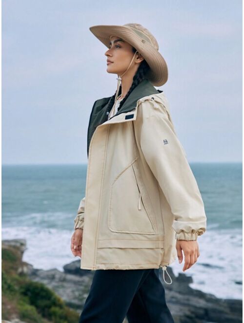In My Nature Women'S Outdoor Zipper Front Hooded Raincoat Jacket